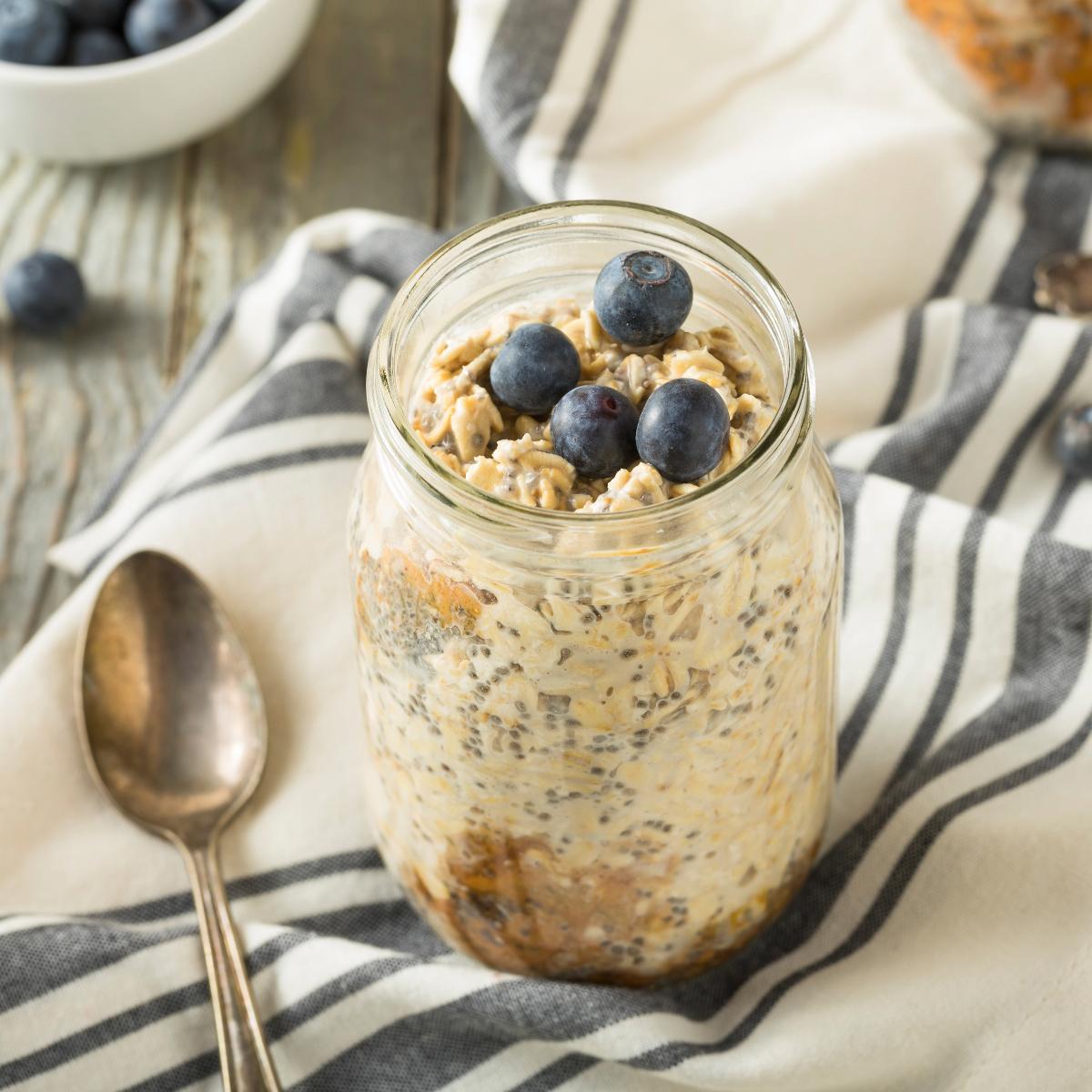 Blueberry-Banana Overnight Oats | Plant Based Nutrition