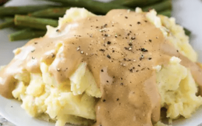 Heather’s Garlic Mashed Potatoes and Creamy Golden Gravy